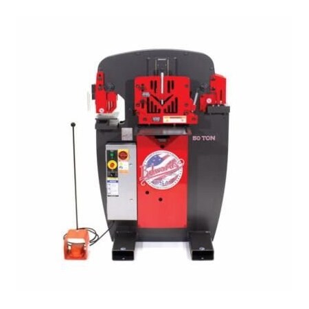 Edwards Ironworker, 50 Ton, 7 In Throat Depth, 3 X 3 X 38 In, 4 X 4 X 14 In Angle Shearing, Flat Bar IW50-3P230